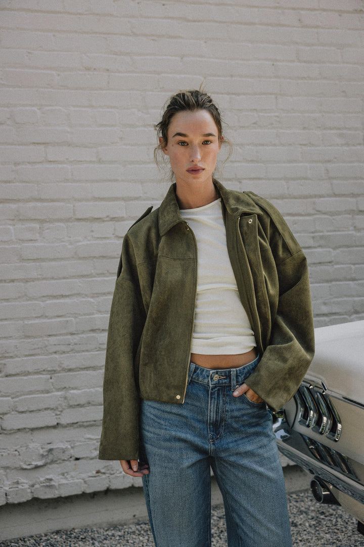 Sienna Suede Bomber