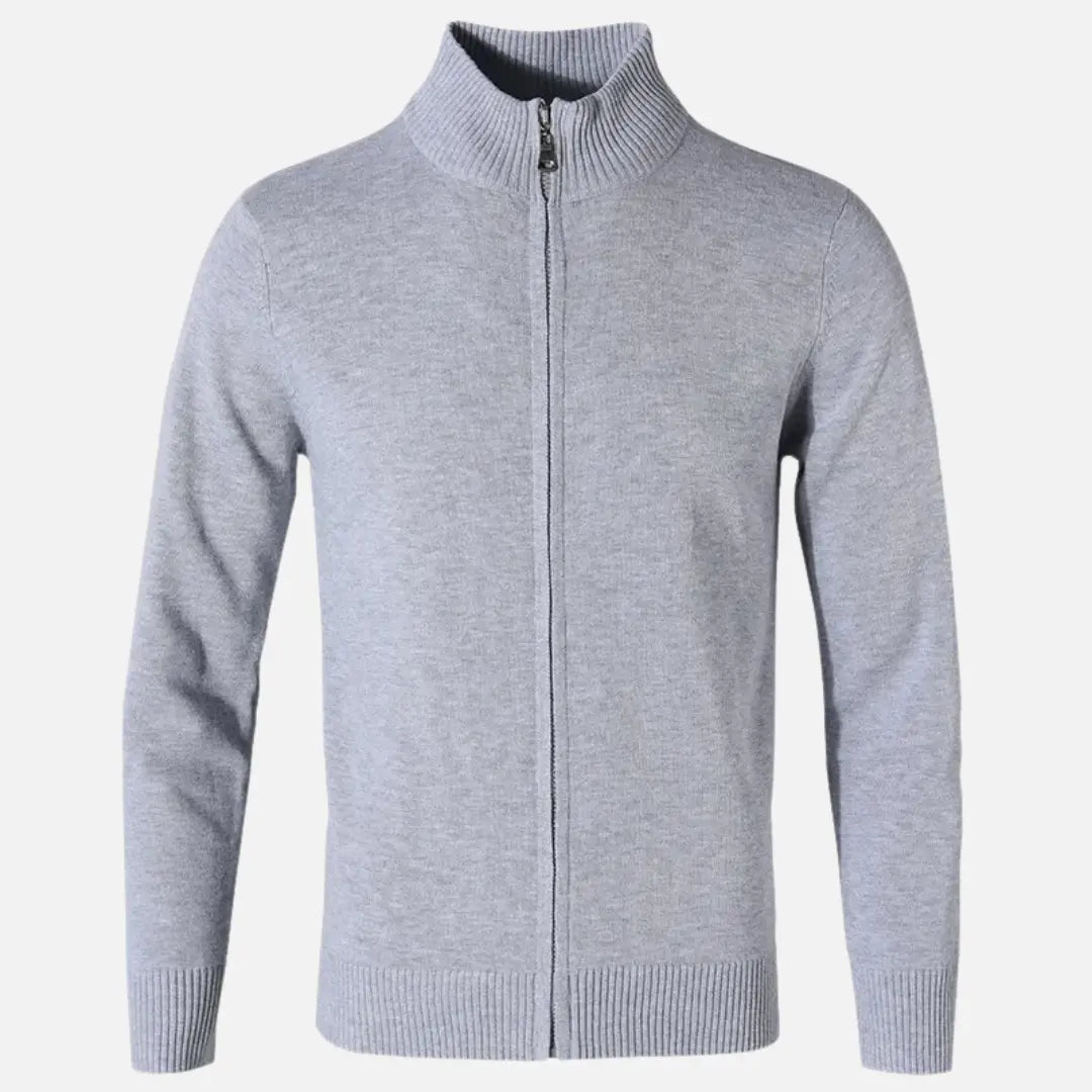 Cardigan - Ribbed Knit Blend & Full Zip For Easy Wear