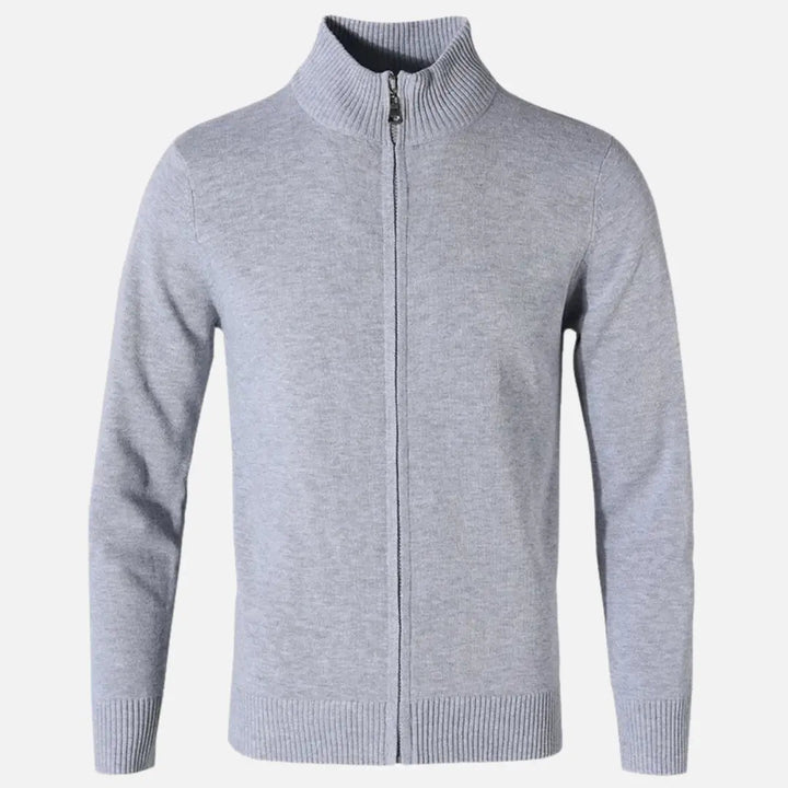 Cardigan - Ribbed Knit Blend & Full Zip For Easy Wear