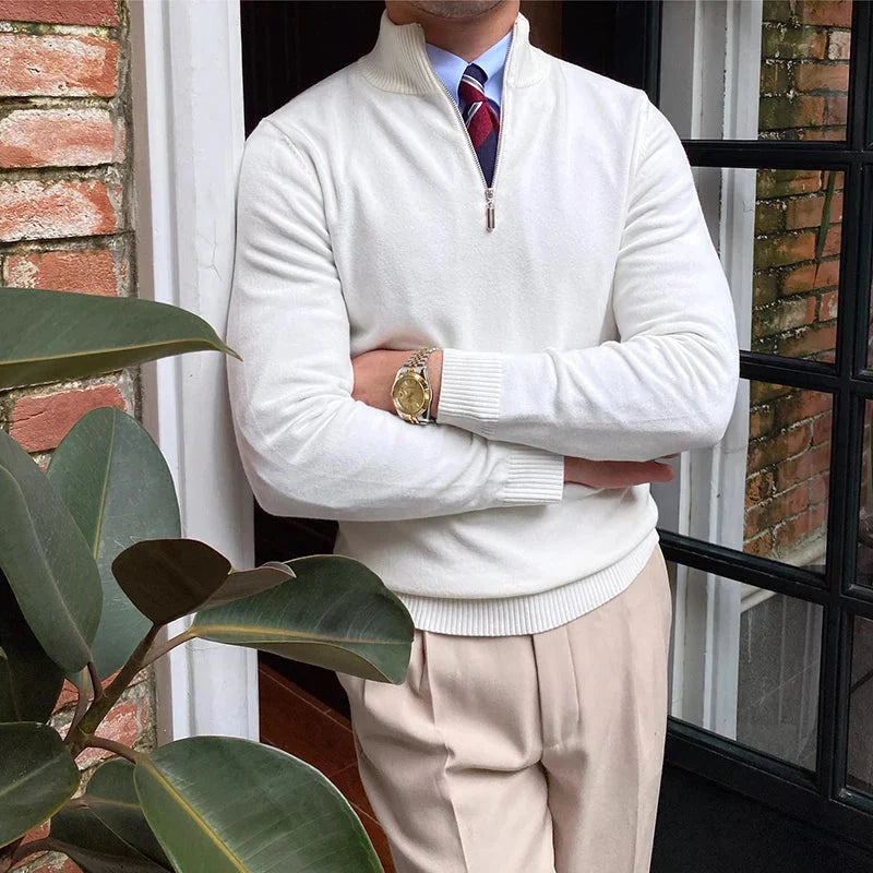 Half Zip Sweater – Soft Knit Blend And Easy Neck Control