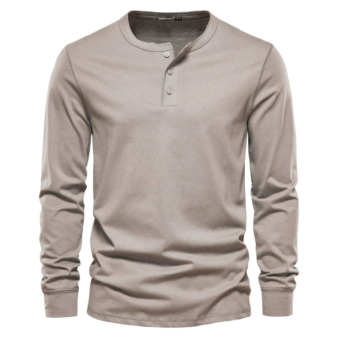 Henley Shirt - Soft Blend Button Placket & Breathable Fit