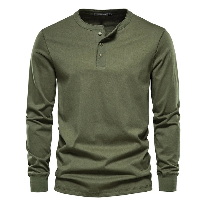 Henley Shirt - Soft Blend Button Placket & Breathable Fit