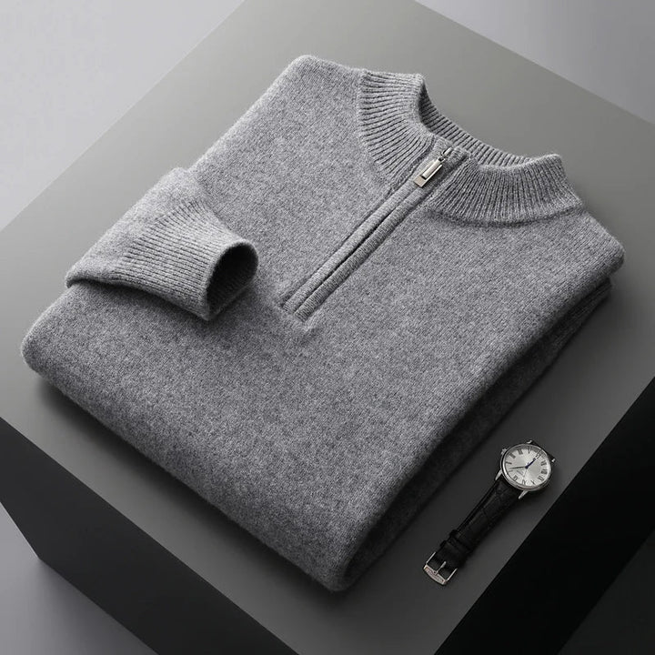 Knit Sweater - Half Zip Front & Quick Neck Adjustment