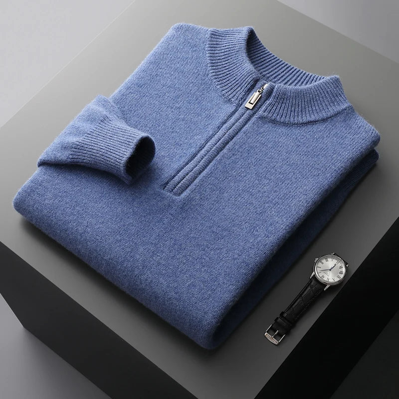 Knit Sweater - Half Zip Front & Quick Neck Adjustment