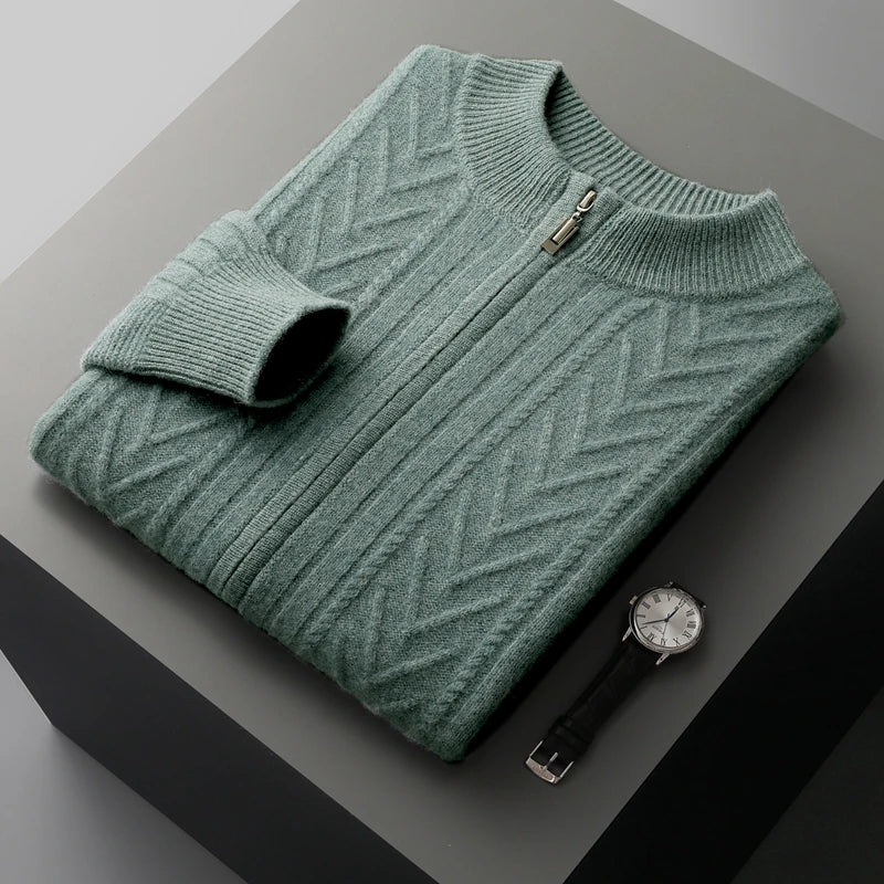 Long Sleeve Sweater - Knit Blend Ribbed Hem & Easy Movement