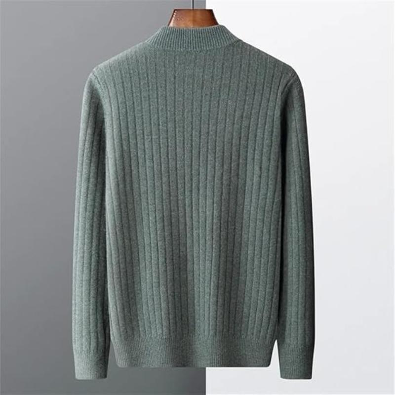 Long Sleeve Sweater - Knit Blend Ribbed Hem & Easy Movement