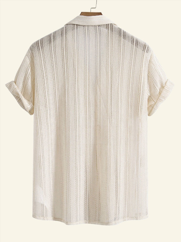 Shirt - Notched Collar & Lightweight Polyester Blend