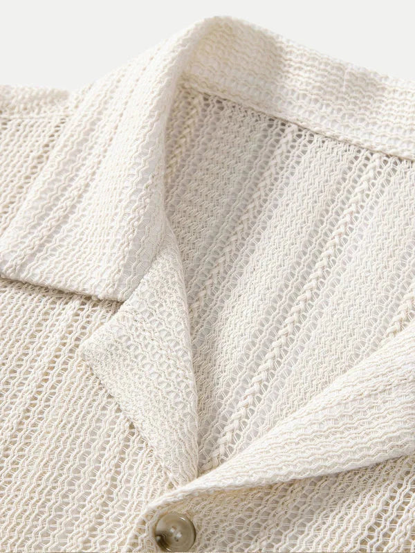 Shirt - Notched Collar & Lightweight Polyester Blend