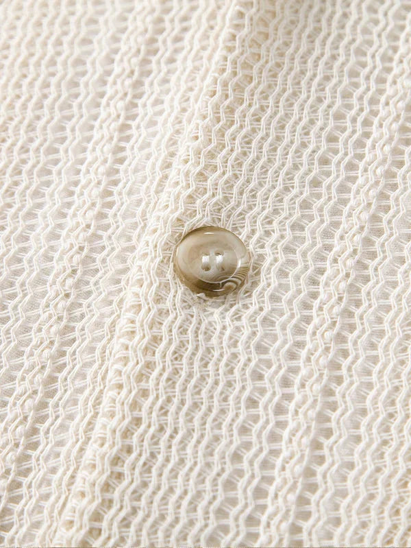 Shirt - Notched Collar & Lightweight Polyester Blend