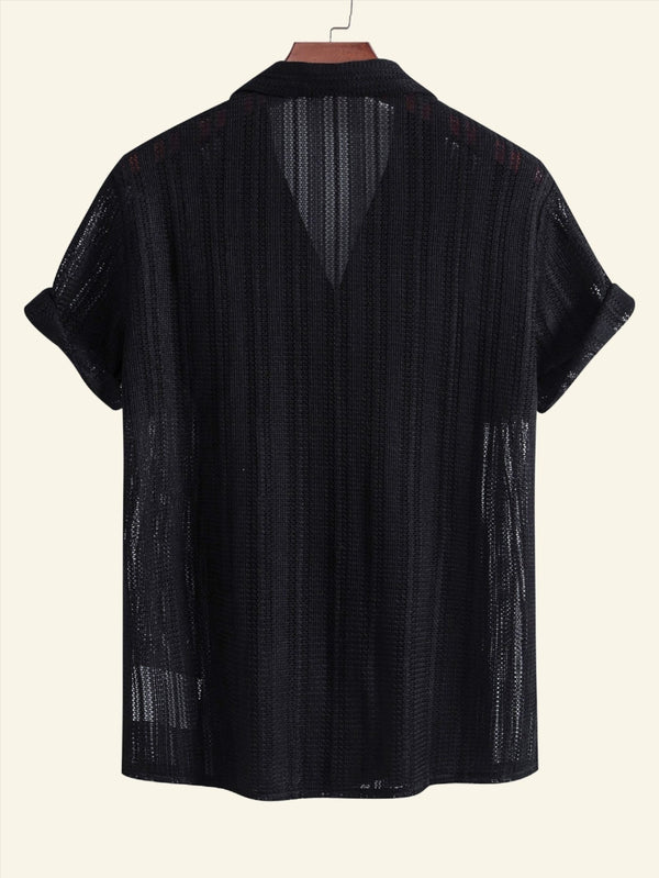 Shirt - Notched Collar & Lightweight Polyester Blend