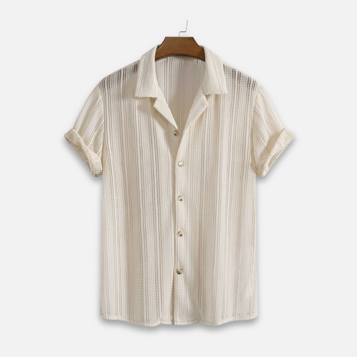 Shirt - Notched Collar & Lightweight Polyester Blend