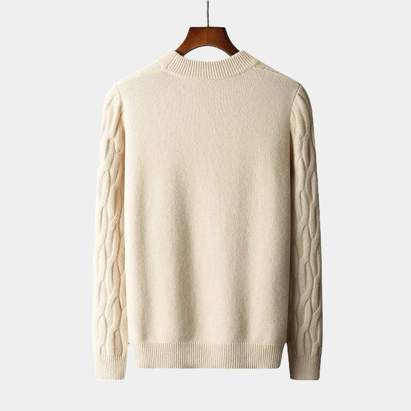 Soft-Blend Polo Sweater – Structured Collar And Ribbed Cuffs
