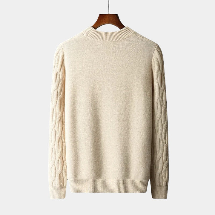 Soft-Blend Polo Sweater – Structured Collar And Ribbed Cuffs