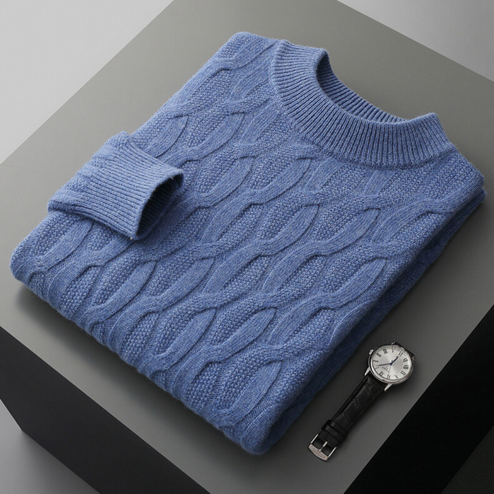 Soft-Blend Polo Sweater – Structured Collar And Ribbed Cuffs