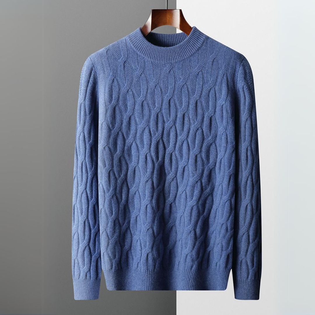 Soft-Blend Polo Sweater – Structured Collar And Ribbed Cuffs