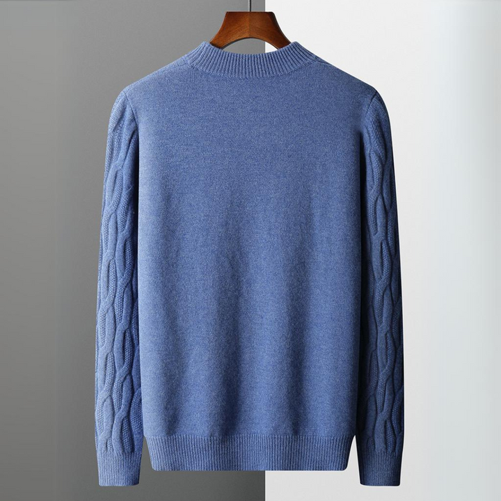 Soft-Blend Polo Sweater – Structured Collar And Ribbed Cuffs