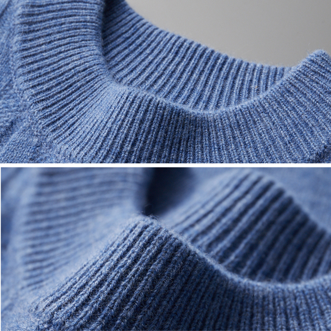 Soft-Blend Polo Sweater – Structured Collar And Ribbed Cuffs