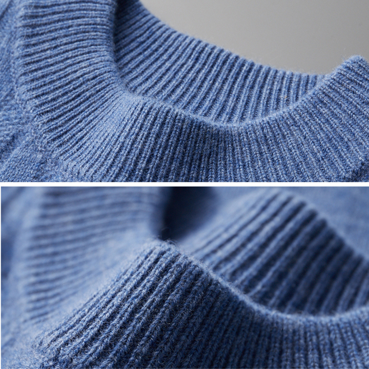 Soft-Blend Polo Sweater – Structured Collar And Ribbed Cuffs