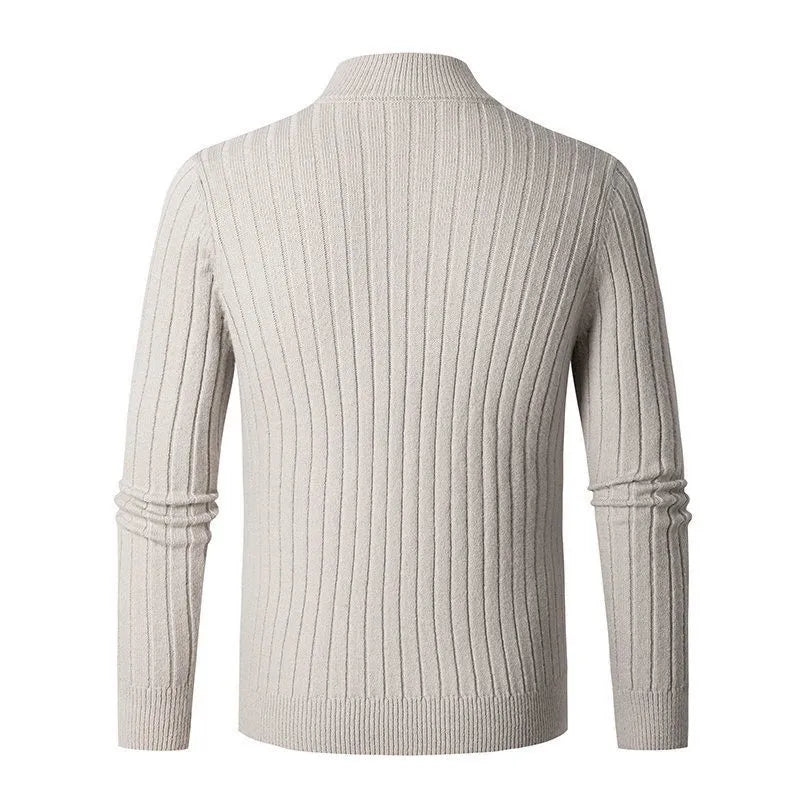 Sweater - High Collar Spun Blend & Half Zip Adjusts Fit