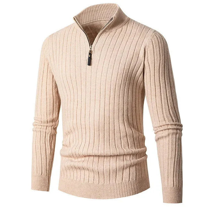 Sweater - High Collar Spun Blend & Half Zip Adjusts Fit